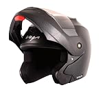 Vega Crux ISI Certified Flip-Up Helmet for Men and Women with Clear Visor(Black, Size:L)- Amazon