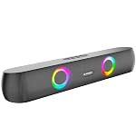 Nu Republic Party Box 160 Bluetooth Soundbar, X-Bass Technology, 52mm Dual Dynamic Drivers, 16W Output, Up to 10 Hours Playtime, RGB LED Lights, Aux/USB/TF Card, Bluetooth 5.3 (Black, 2.0 Channel)- Amazon