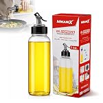 MIKANIX 1000 ML Oil Dispenser Bottle with Pouring Nozzle, Leakproof Plastic Oil Container with Cap, Clear Kitchen Oil Bottle for Cooking, Restaurant & Home Use- Amazon