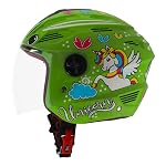 Steelbird SBA-6 Unicorn ISI Certified Open Face Graphic Helmet for Women and Kids- Amazon