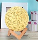 Quace 15CM 6 Led Rattan Ball Moon Lamp,Elegant Design for Beautiful Indoor Lighting in Bedrooms and Kids’ Rooms,Living Room Decor(Warm White 15cm)- Amazon