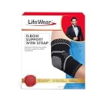 Life Wear Elbow Support with Strap, Compression Brace for Pain Relief and Joint Stability, Adjustable Elbow Sleeve for Gym, Tennis, Badminton, Cricket, Breathable and Stretchable, Unisex, Size (S)- Amazon