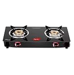 Pigeon Ignia 2 Burner Gas Stove | Brass Burner | Easy Cleaning | Toughened Glass | 2 year Warranty- Amazon