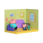 PEPPA PIG Living Room Themed Preschool Toy with Daddy Pig and George, Includes 2 Poseable Figures, Peppa’s Living Room Accessories and Scene Cards Playset, Toy for Kids Ages 3+,Playsets- Amazon