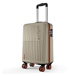 Safari Astra Neo 8 Wheels 56cm Cabin Size Trolley Bag, Hard Case Polycarbonate, 360 Degree Wheeling Carry-on Luggage for Men & Women, Travel Bag, Suitcase for Travel, Trolley Bag for Travel, Champagne- Amazon
