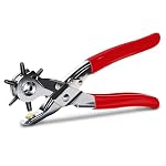 Punch Hole Pliers: Metal Hand Tool with Revolving Heavy-Duty Puncher for Leather Craft, Belts, Watch Bands, Bags, Dog Collars and Fabric (Revolving Punch)- Amazon