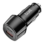 boAt 55W Car Charger with Dual Port USB-A and USB-C; Supports QC, PD & PPS Advanced Charging Protocols | 12-Layer Smart IC Protection | Compact, Lightweight, Heat & Scratch Resistant (Carbon Black)- Amazon