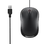 amazon basics Wired USB Mouse, 3-Button, 1000 DPI Optical Sensor, Plug & Play, for Windows/Mac- Amazon