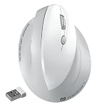 Portronics Toad Ergo 4 Vertical Wireless Bluetooth Mouse, Dual Mode(2.4GHz+BT), Upto 4000 DPi, 6 Button Control, Rechargeable Battery, Noise-Free Clicking, Multi-Device Pair, Ergonomic Design (White)- Amazon