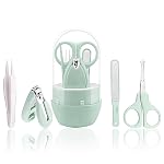 GLUN® Baby Care Set, Capsule Shape Pack, 4-in-1 (Anti-Pinch Nail Clipper, Scissor, Nail File, Tweezer) Turquoise Colour Baby Manicure Set for Newborn, Infant & Toddler- Amazon