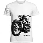 Police Men’s Graphic Print T-Shirt | Super Combed Cotton Rich Fabric | Round Neck Half Sleeve Casual Tee | Regular Fit | White- Amazon
