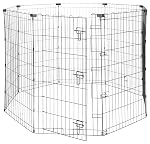 amazon basics Foldable Metal Pet Dog Exercise Fence Pen With Gate – 60 x 60 x 42 Inches- Amazon
