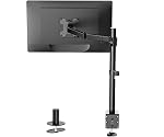 WALI Single Monitor Mount, Single Arm Desk,Desk Stand, Holds Screen Up to 32inch, 22lbs, Adjustable with C-CLAMP Designed for Home Office Application(M001), Black- Amazon