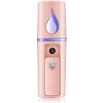 Nano Facial Mister Portable Mist Sprayer With Mirror Mini Cool Mist Spray For Skin Care & Facial Body Moisturized & Eyelash Extensions, Usb Rechargeable (Pink)- Amazon