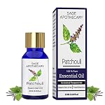 Sage Apothecary Patchouli Essential Oil 100% Pure & Preservative Free for Therapeutic grade for Skin Care, Hair Care, Relief from Stress, Anxiety and Aromatherapy 10 ML- Amazon
