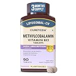 Cureveda Liposomal Vitamin B12 1500 mcg Tablets, 90 Count- Amazon