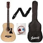 JUAREZ JRZ38C/NAT 38 Inches Lindenwood Right Handed Acoustic Guitar With Bag, Strings, Pick And Strap (Natural, Brown, 6 Strings)- Amazon