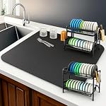 AERYS 30 x 50 cm Dish Dry Mat | Microfiber Home Drying Mat | Reversible Mat | Kitchen Absorbent Mat for Kitchen, Home, Office and Laundry | (1, 30 x 50 cm)- Amazon