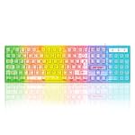 Ant Esports MK1720 Pro Wired Transparent Gaming Keyboard | 104 Keys Membrane Keyboard | Black & White Keycaps | Rainbow LED Backlight | USB Plug & Play |10M Click Lifespan for PC, Laptop, Mac* & Linux- Amazon