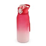 CELLO Rise N Shine Large Sipper Water Bottle, 1230ml Pink White | Leakproof, Easy to Carry, Lightweight | Gym Workout Sipper Water Bottle For Fitness, Office, School, Sports & Outdoor Hydration- Amazon