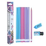 Doms Zoom Ultimate Dark Pencil Box Pack | Triangular Shape For Easy Holding & Comfort | Free Eraser & Sharpner With Each Box | Dark & Neat Handwriting | Pack Of 50 Pencils, Ink black- Amazon