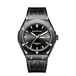 Giordano Analog Watch for Men Round Dial with Leather Band, Day-Date Function and Quartz Movement- Amazon