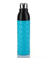 Clazkit Diamond PU Insulated Water Bottle Plastic Steel Cap, 1000-ML,Color May vary- Amazon