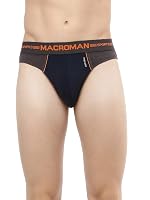 Macroman M-Series Fashion Brief for Men in Cotton Stretch “Pro Dry” & Moisture-Wicking Fabric with Mesh Inserts- Amazon