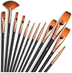 Eclet Set of 12 Professional Artist Paint Brush for Kids, Adults Fabulous for Canvas, Watercolor & Fabric – for Beginners and Professionals – Great for Water, Oil or Acrylic Painting- Amazon