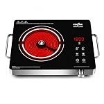 Kenstar Infra LUMO 2000W Infrared Stove with 11 Power Levels, 4 Preset Modes, Toughened Glass Top and Timer Function Silver Black- Amazon