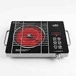 Kenstar Infra LUMO PRO 2200W Infrared Stove with Steel Grill Rack|Crystal Glass Top|Touch Panel & Digital Display|Suitable for all cookware|Black and Silver- Amazon