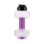 ATTRO Dumbbell Water Bottle 2 Liter Plastic Bottle with Grip Handle Stylish Bottle for Gym Lover BPA Free, Food Grade, Leakproof- Violet- Amazon