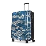 Aristocrat Combat Check-in Trolley Bag, 73 Cm Large Hardside Luggage | 8 Wheels, Combination Lock | Polycarbonate | 5 Year International Warranty | Blue- Amazon