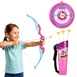Toyshine Big Size Archery Bow and Arrow Set for Kids with Target |Quiver & 3 Suction Cup Arrows – Outdoor Shooting Game Toy for Boys & Girls | Safe Aim Practice & Skill Development Toy -Pink- Amazon