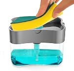 Soap Dispenser – Sponge Holder Dish Sink Dishwashing Liquid Instant Refill Durable 2-in-1 Soap Dispenser with Sponge for Kitchen, Dispenser Soap Pump, Liquid Dish Wash Dispenser(400ml)- Amazon