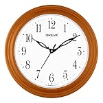 Oreva Plastic Wooden Look Designer Wall Clock (27.5 x 27.5 x 4.3 cm, Wood, AQ-7297)- Amazon