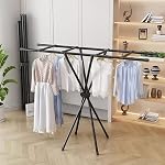 ALOXE Foldable Clothes Drying Stand for Home | Portable Cloth Dryer Stand | Balcony & Indoor Outdoor Laundry Rack (Tripod Design-Black)- Amazon