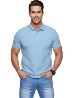 METRONAUT Solid Men Polo Neck Polycotton Light Blue T-Shirt- Flipkart