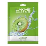 Lakme Blush & Glow Kiwi Sheet Mask, 25 ml- Amazon
