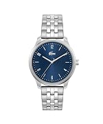 Lacoste Lisbon Qtz Basic Navy Round Dial Men’s Watch|Stainless Steel Material|Silver Color Band – 2011325- Amazon