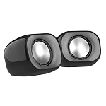 HP DHS-2111 Wired Speaker, 2-Channel Surround Sound, 3.5mm aux connectivity, PC and Phone Compatible, Easy Volume Controls, 1-Year Warranty, 0.27 kg, Black, 8C575AA- Amazon