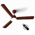 LONGWAY Luminair 1200 mm BLDC Ceiling Fan with Remote Control & LED Light | BEE 5 Star Rated Energy Efficient | Ultra High Speed 3 Blade Anti-Dust Decorative Ceiling Fan (Brown, Pack of 1)- Amazon