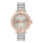 Daniel Klein Analog Silver Round Dial Silver Metal Strap Stone-Studded Water-Resistant Wrist Watch for Women Girls, Ladies DK11138-8- Amazon