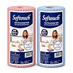 Softouch Non Woven Kitchen Towel Roll Pack of 2, 85 Wipes Per Roll – Reusable Cleaning Cloth Kitchen Cleaning Wipes for Countertop, Utensils, Oil, Spills, Home & Kitchen Cleaning- Amazon