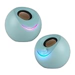 ZEBRONICS Blues 2.0 Computer Speakers, 8 Watts, 45° Elevated Drivers, Dual Passive Radiators, USB Powered, AUX, Volume Control Knob, RGB LED, for Laptops & Desktop (Sky Blue)- Amazon