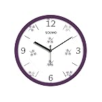 Solimo 11-Inch Classic & Modern and Stylish Silent Movement Wall Clock – Purple – Analog, Plastic- Amazon