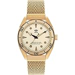 adidas Men Stainless Steel Originals Analog Gold Dial Watch-Aofh22004, Band Color-Gold- Amazon