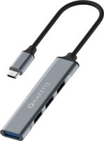 AMKETTE Type C 4-Port USB 3.0 with 5Gbps Speed, Sleek Metal Design & Universal Compatibility USB Hub (Grey)- Flipkart