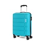 Kamiliant by American Tourister Small Harrier Edge 8W 56 Cms Cabin (PP) Hard Sided 8 Wheels Spinner Luggage/Suitcase/Trolley Bag (Coral Blue) (Double Wheel)- Amazon
