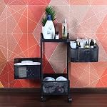 CELLO Kitchen Pro Trolley with Wheels | Storage Organizer & Kitchen Accessories Items for Kitchen Storage Rack Square Design Fruits & Vegetable Onion Cutlery | Multi-Purpose Trolley | (Black,Layer 3)- Amazon
